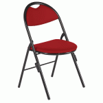 LOT 4 CHAISES PLIANTES CLAP PIEDS NOIR AVEC ACCROCHES TISSU ENDUIT PVC M2 ROUGE - MANUTAN COLLECTIVITÉS