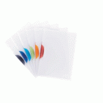 LOT DE 6 - CHEMISE DE PRÉSENTATION À CLIP EN COULEURS ASSORTIES LEITZ COLOR CLIP 22 X 31 CM INCOLORE