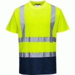 T-SHIRT BICOLORE À MANCHES COURTES S378 BLEU/JAUNE 4XL - PORTWEST