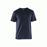 T-SHIRT DE TRAVAIL RESPIRANT 100% COTON UNI 3525 - BLEU MARINE FONCÉ - M BLAKLADER