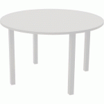 TABLE RÉUNION ARCHE Ø 120 CM 4 PIEDS BLANC / BLANC - BURONOMIC
