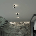 TOP LIGHT PUK! 80 TURN UP/DOWNLIGHT, MATE, NOIR/CHROMÉ