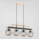 ALFA SUSPENSION TRENDY BASKET EN BOIS À 4 LAMPES