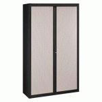 ARMOIRES À RIDEAUX DÉMONTABLES BRUNEAU H 200 X L 120 CM NOIR-CHÊNE GRIS