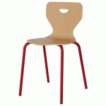 CHAISE MALIBU 4P - T7 - COQUE HÊTRE / ALU ROUGE 3020 - MANUTAN EXPERT