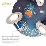 ELOBRA PLAFONNIER ROND SPACE MISSION, BLEU