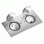 PLATINE SOL 2POSTE INOX BROSSE LEGRAND