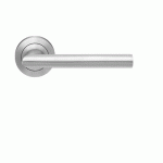 POIGNÉES DE PORTE SUR ROSACES RONDES SÉRIE ER 37 VERONA - INOX SATINÉ - BEC DE CANE KARCHER DESIGN