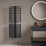 RADIATEUR SÈCHE-SERVIETTES EAU CHAUDE AVEC SOUFFLANT - 775 W - NOIR - GET UP BOOSTER IRSAP