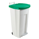 ROSSIGNOL POUBELLE MOBILE A PEDALE - 90 L - BOOGY - BLANC / VERT