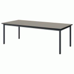 TABLE MALIBU 180X80 T3 4P STR ANTIB GRIS U727/NOIR GRIS 7016