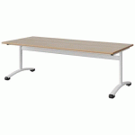 TABLE MALIBU 180X80 T3 DL STRA ALAISÉ ACACIA/BLC 9016