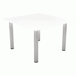 TABLE RÉUNION ELGA PIED TUBE 120 X 113 CM PLATEAU STRATIFIÉ BLANC/ALU - MANUTAN COLLECTIVITÉS