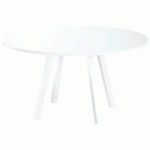 TABLE RÉUNION EVAN Ø 140 CM PIED BLANC PLATEAU BLANC - MBA