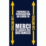 TAPIS STAND. IMPRIMÉ MERCI DE GARDER VOS DIST. BLEU90X150 - NOTRAX