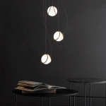 TERZANI PUG SUSPENSION À 3 LAMPES IGBT SATINÉ