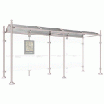 ABRI BUS PROVINCE 5 M SANS BARDAGES LATÉRAUX BOULE GRIS 7044 - PROCITY