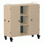 ARMOIRE BASSE SHIFT+ LANDSCAPE MÉLA. 9 CASES - 2 PORTES - ÉRABLE - ANTHRACITE - MANUTAN COLLECTIVITÉS