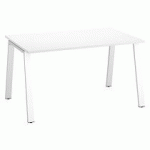 BUREAU DROIT INDIVIDUEL BLANC 140 X 80 CM, PIÉTEMENT MÉTAL BLANC - ARCH