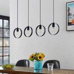 LINDBY SHAIMA SUSPENSION, NOIRE, QUATRE ANNEAUX