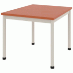 TABLE COMITE 80X80 CM T1 - 4P PLAT STRAT ABS - ORANGE DE SIENNE/BLANC - RODET