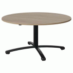 TABLE MALIBU Ø 120 T3 PC STRA ABS CHÊNE 1146/NOIR 9005