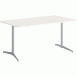 TABLE TAMARIS 180 X 80 PL.BLANC/BLANC PIET.ARGENT/ARGENT - CLEN