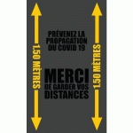 TAPIS KEEP DISTANCE GRIS - 90 CM X 150 CM - FRANÇAIS - NOTRAX