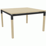 BUREAU DROIT X4 100CM CHÊNE / PIED CHÊNE - ANTHRACITE - QUADRIFOGLIO