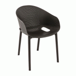 FAUTEUIL EXTÉRIEUR - POLYPROPYLÈNE - NOIR - SKY PRO