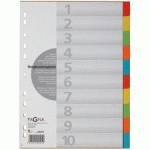 LOT DE 10 - INTERCALAIRES EN CARTON, A4, 10 TOUCHES, 5 COULEURS
