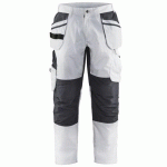 PANTALON DE TRAVAIL PEINTRE STRETCH BLANC/GRIS FONCÉ TAILLE 46C - BLAKLADER