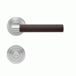 POIGNÉES DE PORTE SUR ROSACES RONDES SÉRIE ER 45LD MADEIRA - SATINÉ -CONDAMNATION KARCHER DESIGN