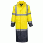PORTWEST H446 IMPERMÉABLE HV CONTRASTÉE 122 CM JAUNE/MARINE - TAILLE XXL