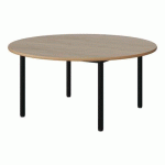 TABLE MALIBU Ø 120 T2 4P STRA ALAISÉ CHÊNE 1146/NOIR 9005