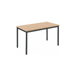 TABLE MULTI-USAGES HÊTRE L 120 X P 60 CM - ÉCO - PIÉTEMENT NOIR - MAXIBURO - NOIR