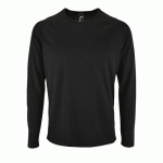 TEE-SHIRT PERSONNALISABLE MANCHE LONGUE DESPORT HOMME EN POLYESTER NOIR