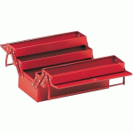 BOÎTE À OUTILS MÉTALLIQUE AVEC 5 CASES - 470X200X200 MM - ROUGE SAM OUTILLAGE