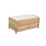 LIT MODULAIRE EMPILABLE LILI 120 X 60 CM PIÈTEMENT ORANGE