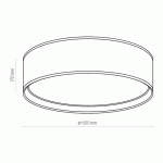 TK LIGHTING PLAFONNIER BILBAO, GRIS/OR, Ø 60 CM