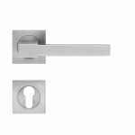 POIGNÉES DE PORTE SUR ROSACES CARRÉES SÉRIE ER 47Q PORTLAND -SATINÉ -CLÉ I KARCHER DESIGN