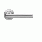 POIGNÉES DE PORTE SUR ROSACES RONDES ER 55 PARIS - INOX SATINÉ - BEC DE CANE KARCHER DESIGN