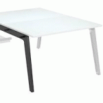 PÔLE 2 BUREAUX DROITS EXPRIM L 140 CM BLANC PIÉTEMENT MÉTAL ANTHRACITE