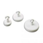 SIGN BLISTER DE 3 CROCHETS DE SUSPENSION MAGNÉTIQUE FORCE 4KG, DIAM 2.5 CM BLANC
