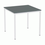 TABLE À MANGER VERSYS AVEC BASE GRIS CLAIR RAL 7035 80 X 80 X 743 CM GRIS FONCÉ