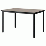 TABLE MALIBU 120X80 T5 4P STRA CHÊNE 1146/NOIR NOIR 9005