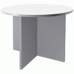 TABLE RONDE ACTUAL - L. 100 X 100 CM - PLATEAU BLANC - PIETEMENT TULIPE ALUMINIUM