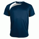TEE-SHIRT WAVE PES MARINE/BLANC/GRIS