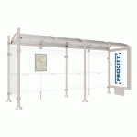 ABRI BUS PROVINCE 5 M CAISSON 1 BARDAGE BOULE GRIS 7044 - PROCITY