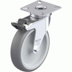 BLICKLE - ROULETTE PIVOTANTE À FREIN Ø 100MM BANDAGE CAOUTCHOUC TPE 70KG - LPA-TPA 100G-FI